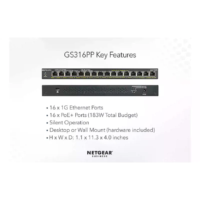 Превключвател Netgear GS316PP (GS316PP-100EUS)