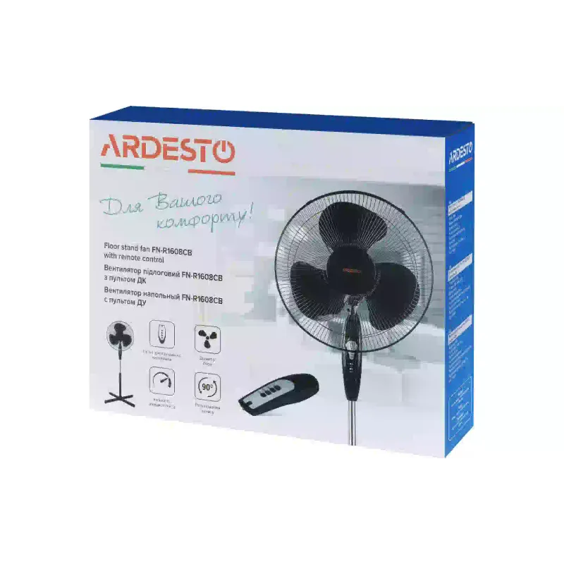 Ventilador de chão Ardesto, Black (FN-R1608CB)