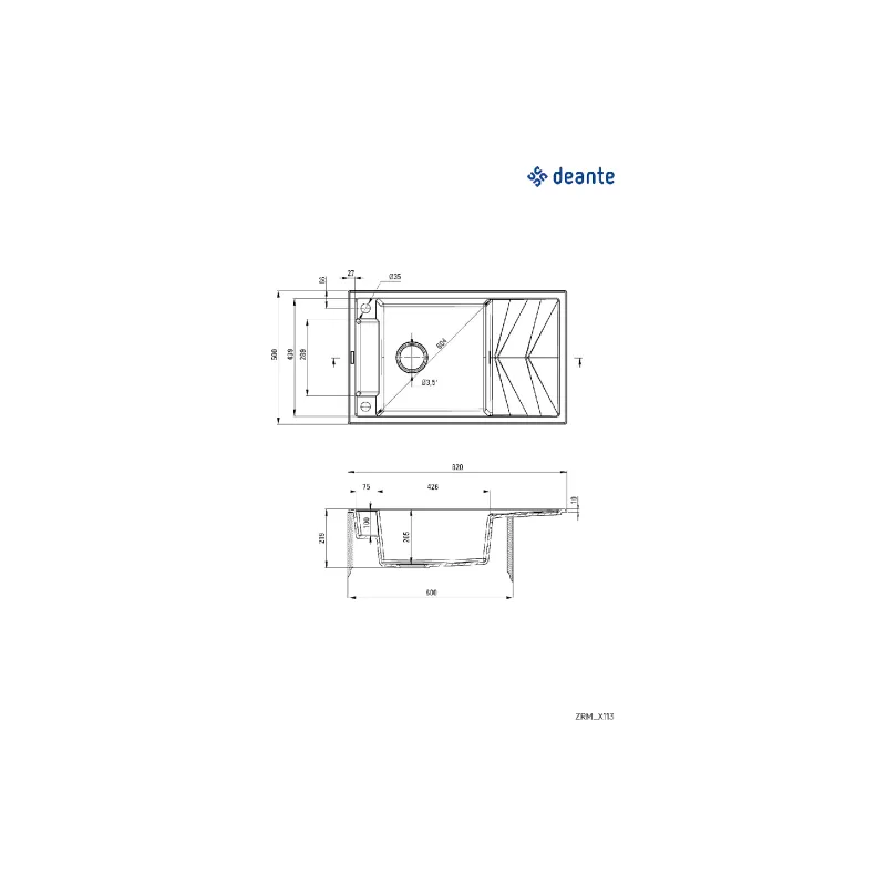 حوض المطبخ Deante Magnetic, Anthracite (ZRM_T113)