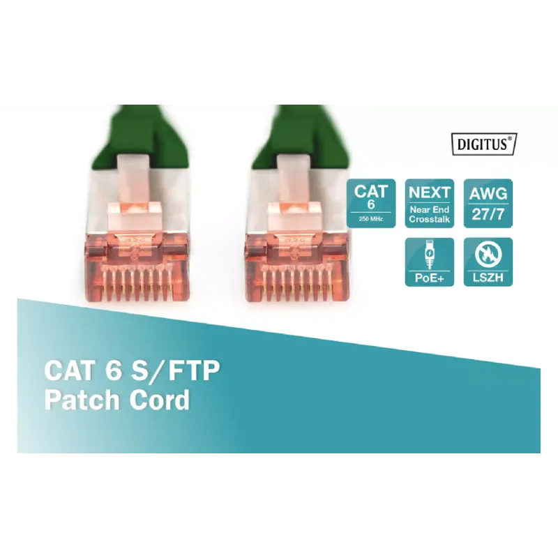 Cable de conexión Digitus, Green (DK-1644-100/G)