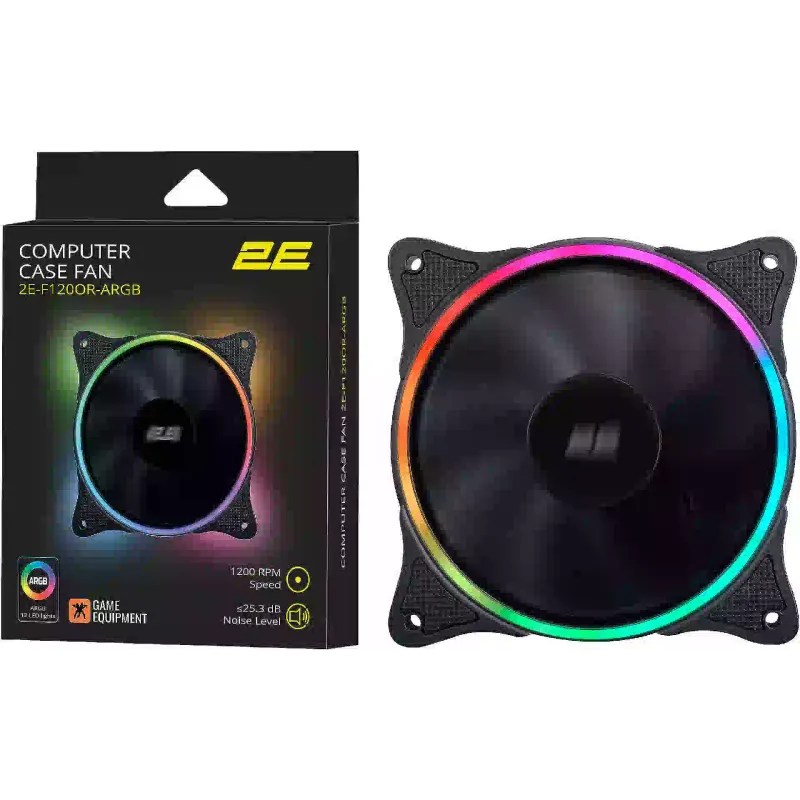 مروحة العلبة 2E, Black (2E-F120OR-ARGB)