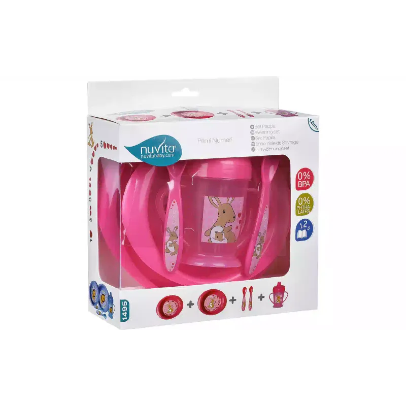 Conjunto de alimentação Nuvita (NV1495Pink)