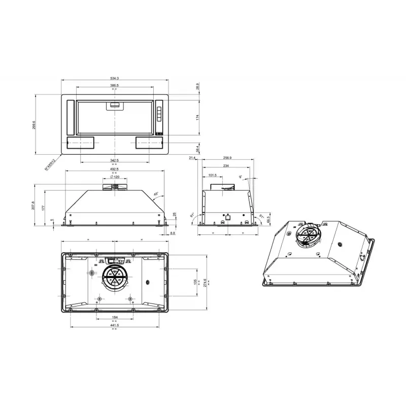 غطاء الشفاط Gorenje, Black (BHI681EB)
