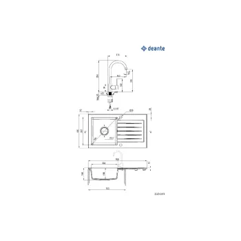 Fregadero de cocina + mezclador Deante (ZQZV7113)