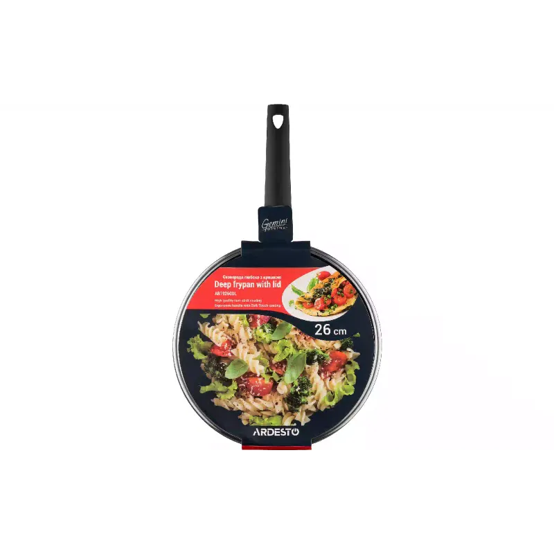 Дълбок тиган с капак Ardesto Gemini Gourmet Viareggio, Black (AR1926GDL)