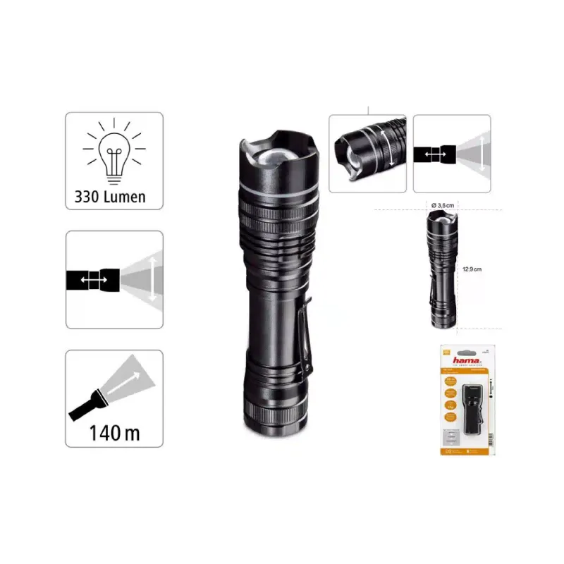 Zseblámpa Hama, Black (00136672)