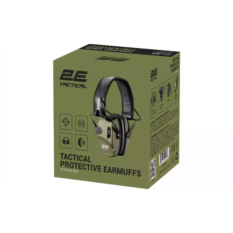 Fones de ouvido táticos 2E Pulse Pro, Army Green (2E-TPE026ARGN)
