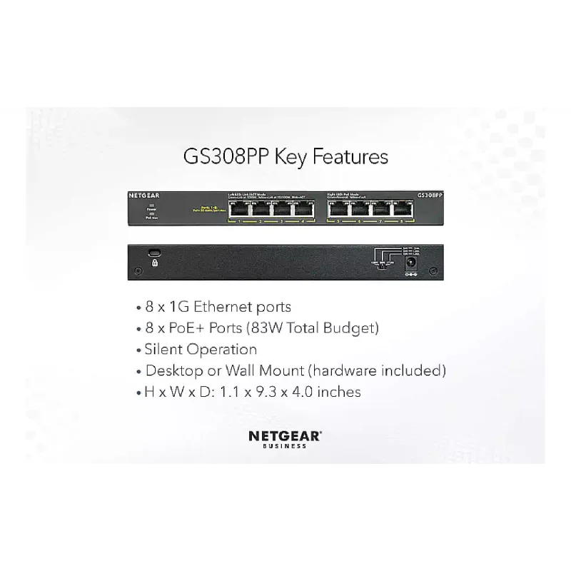 Trocar Netgear GS308PP (GS308PP-100EUS)