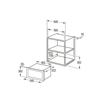 Forno de micro-ondas embutido Cata MMA 20 X, Stainless steel (07510308)
