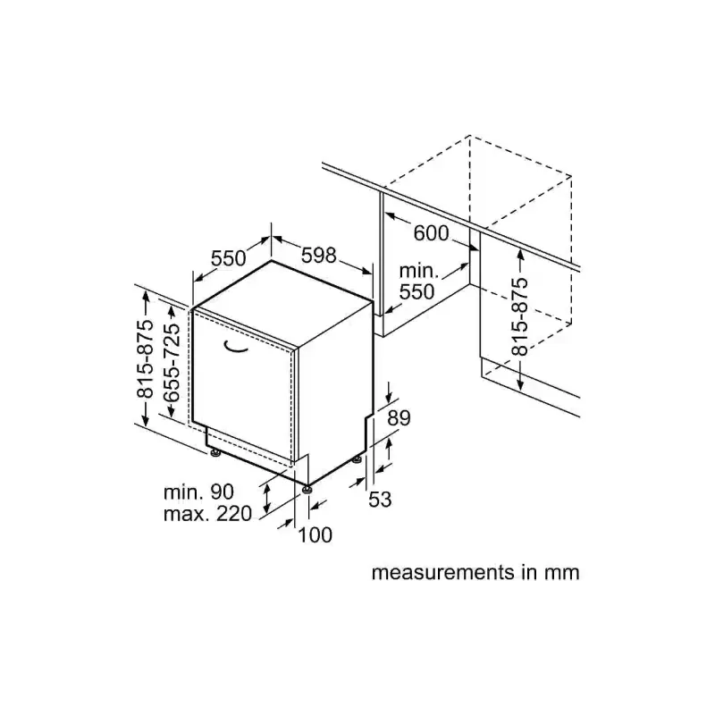 Máquina de lavar louça embutida Bosch, White (SMV4HVX00K)