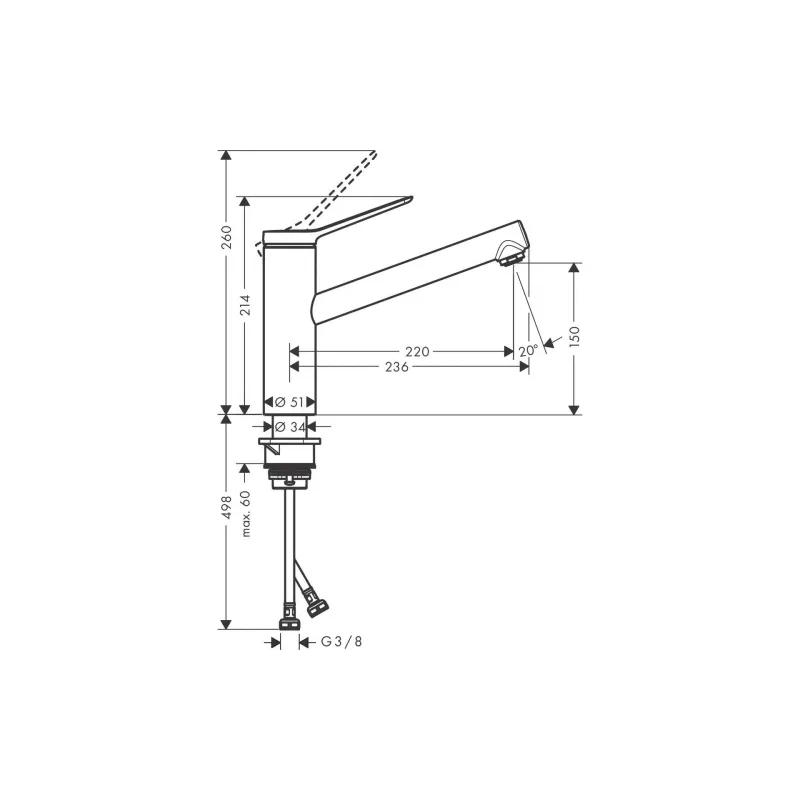 konyhai csaptelep Hansgrohe KM150 (74802800)