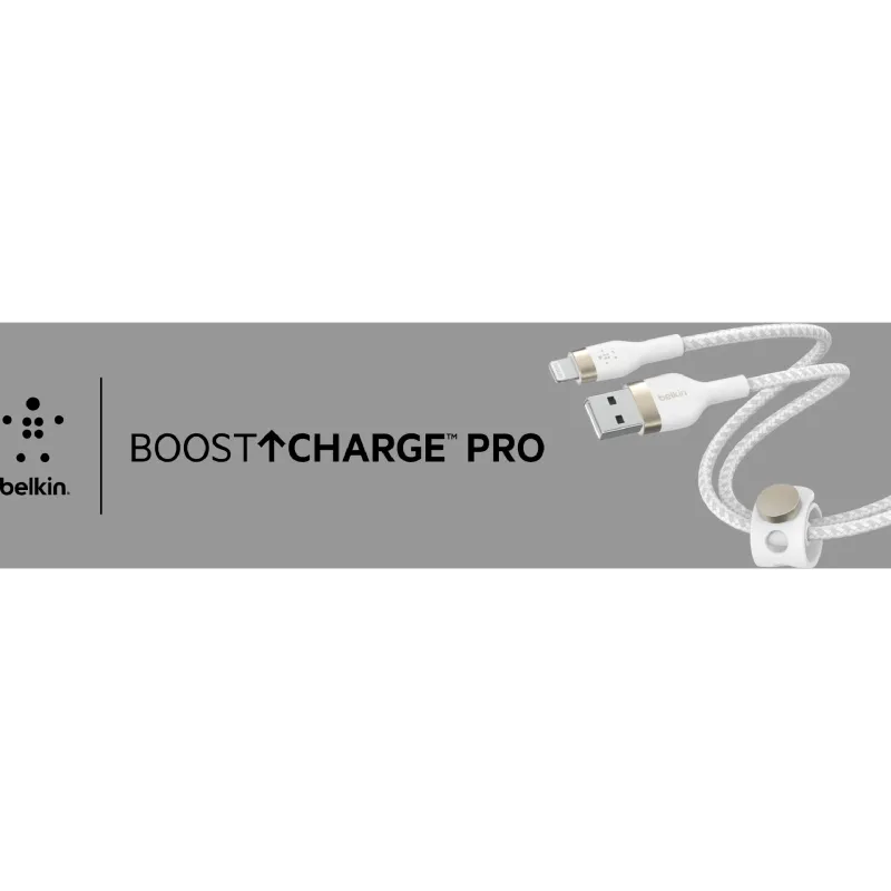 كابل الشحن والمزامنة Belkin USB-A - Lightning, White (CAA010BT1MWH)