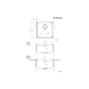 حوض المطبخ Deante Egeria, Stainless steel (ZPE_010B)