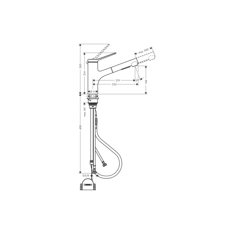 صنبور المطبخ Hansgrohe (74803800)