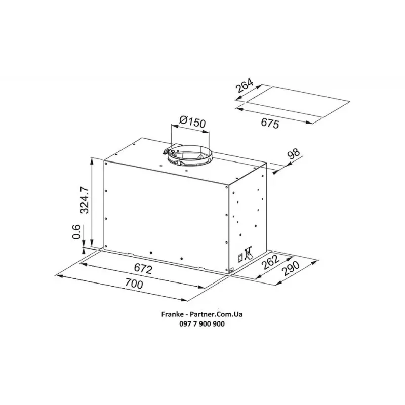 غطاء الشفاط Franke FBFEXSA70 (305.0665.361)