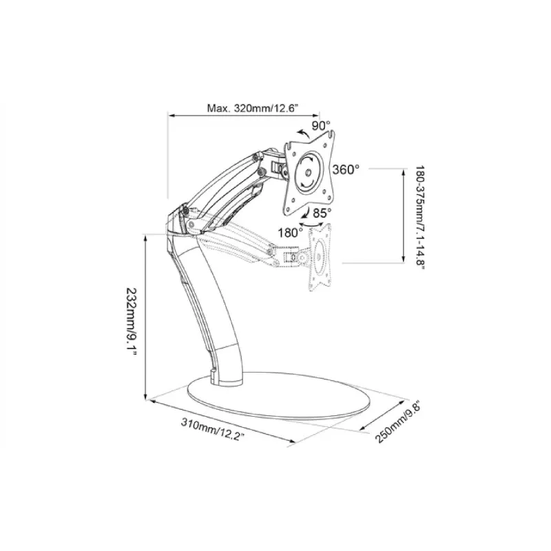 Крепление для монитора Digitus 17"-27"  (DA-90365)