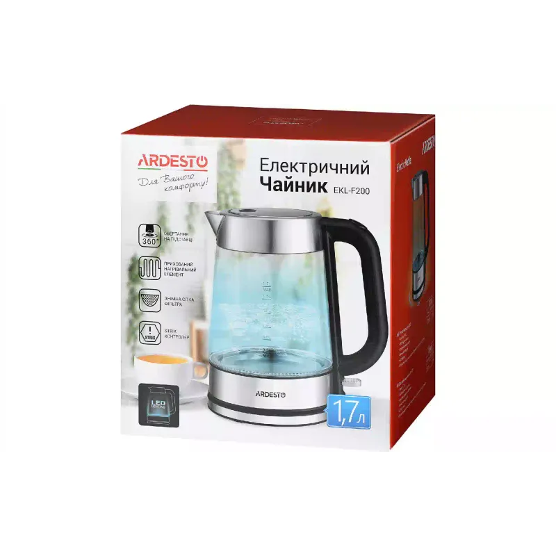 Hervidor eléctrico Ardesto, Black (EKL-F200)
