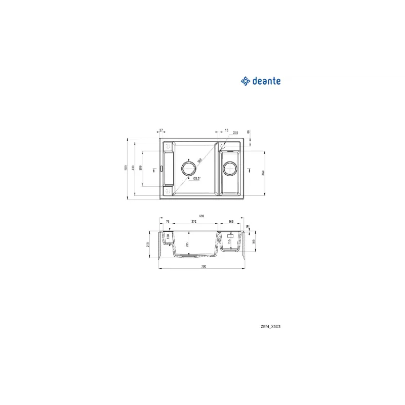 Кухонна мийка Deante Magnetic (ZRM_A503), Alabaster