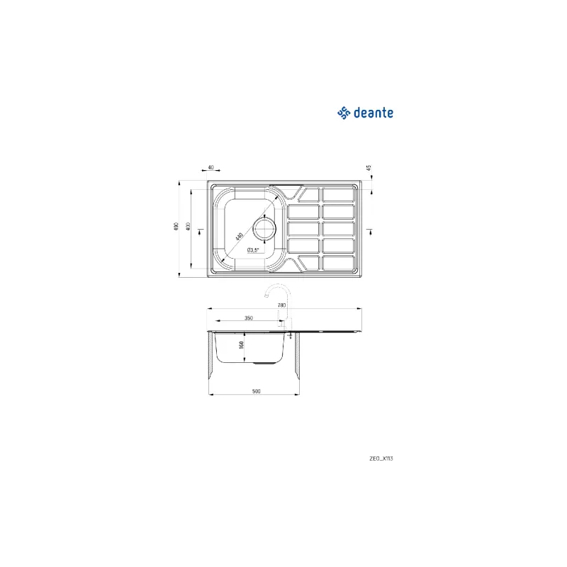 حوض المطبخ Deante (ZEO_0113)