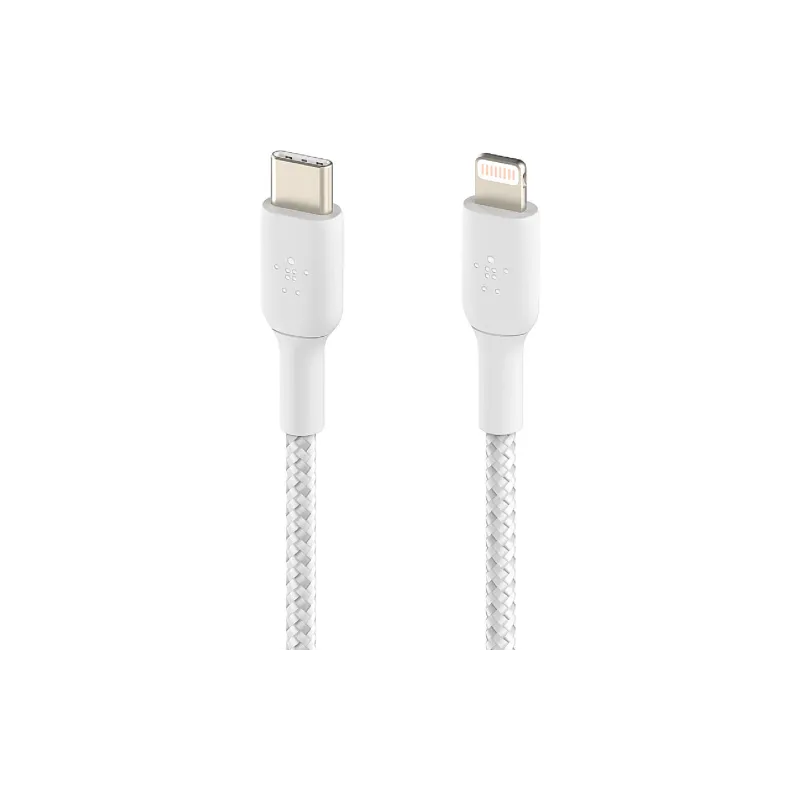 Cabo de carregamento e sincronização Belkin USB-C - Lightning, White (CAA004BT2MWH)