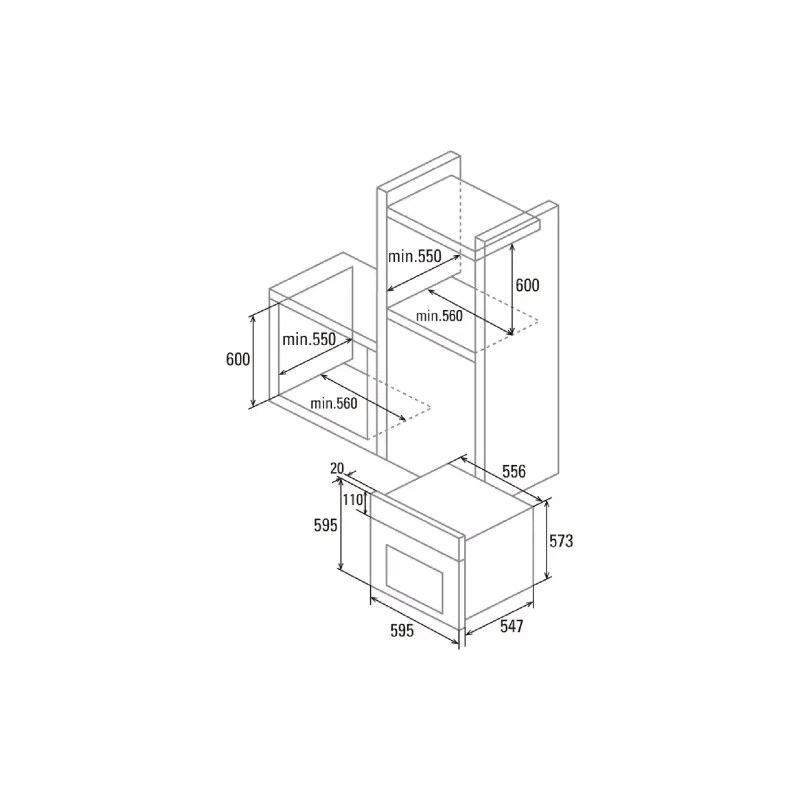 Вбудована духова шафа Cata MDS 7208 X (07001507), 72 л, Stainless steel