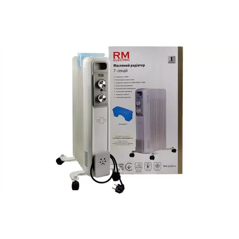 Радіатор масляний RM Electric (RM-02001E), 1500 Вт, White