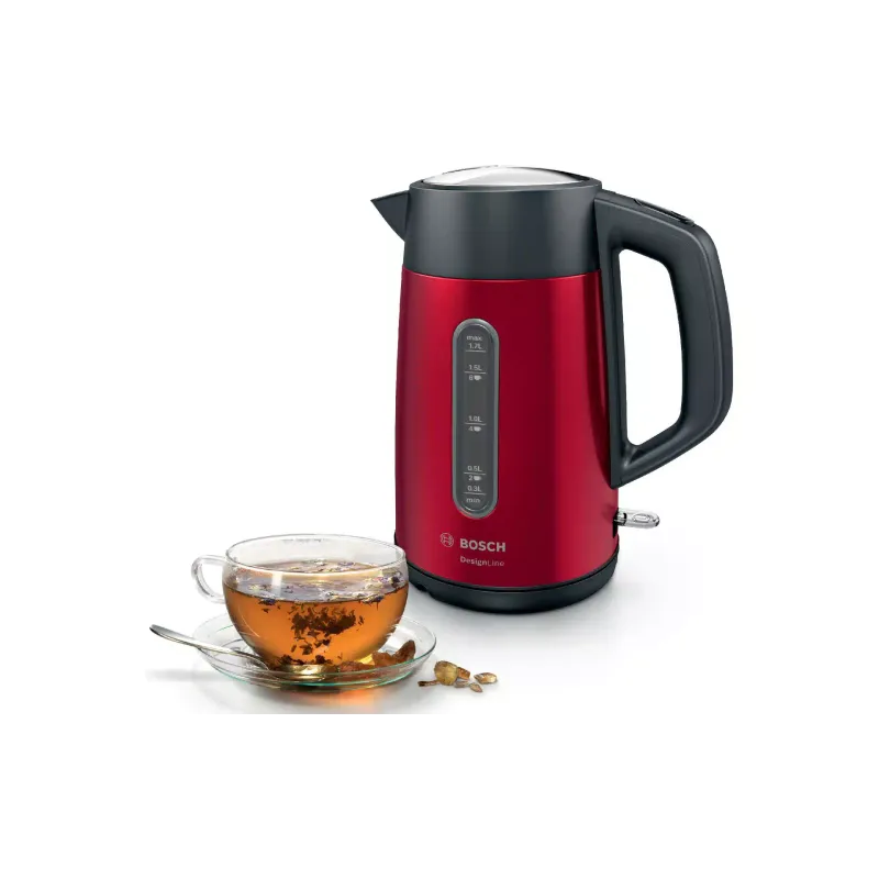 Електрочайник Bosch (TWK4P434), 1700 мл, Red/Grey