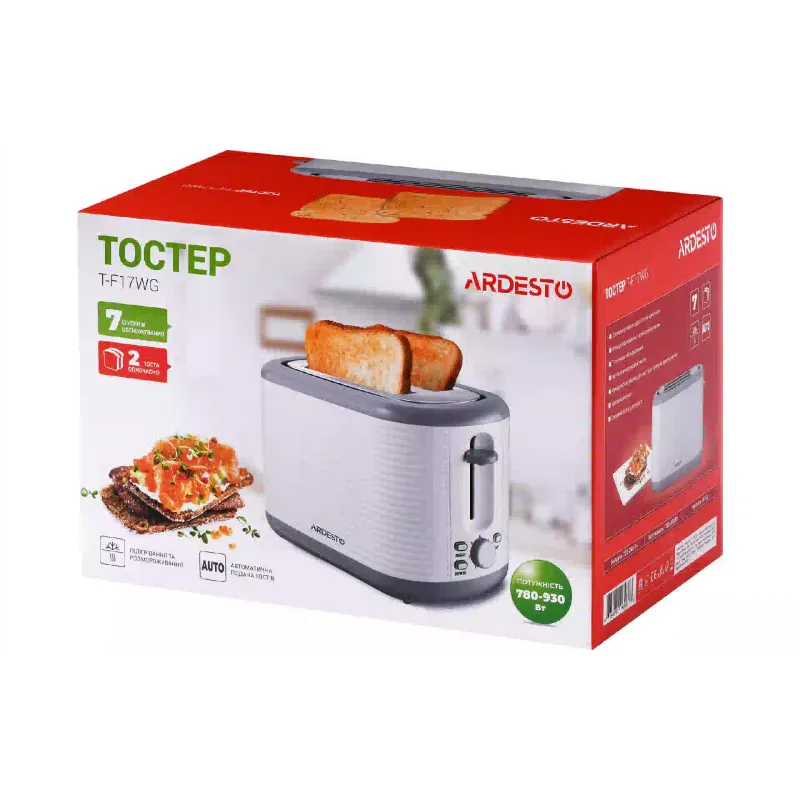 Тостер Ardesto (T-F17WG), White/Gray