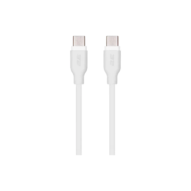 Töltő- és szinkronizáló kábel 2E USB-C - USB-C, White (2E-CCCC-WH)