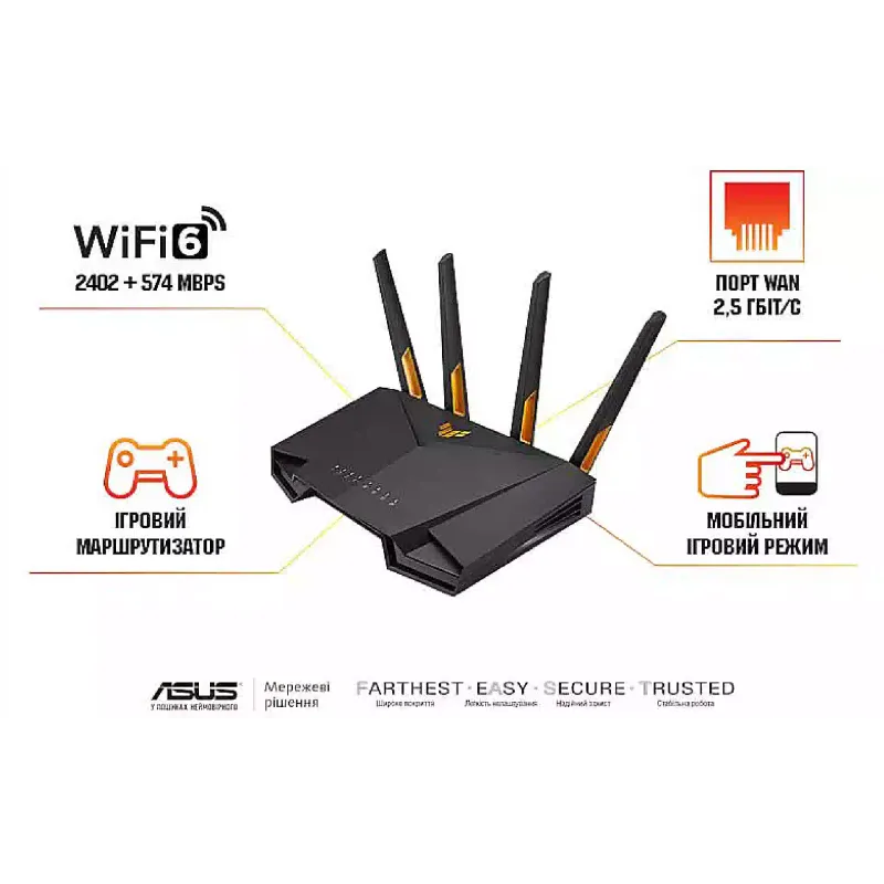 Enrutador Asus TUF-AX3000 (90IG0790-M03B00)
