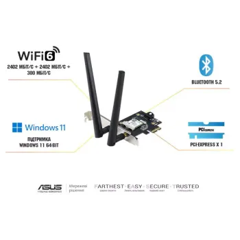 Wi-Fi адаптер Asus  PCE-AXE5400 (90IG07I0-ME0B10)