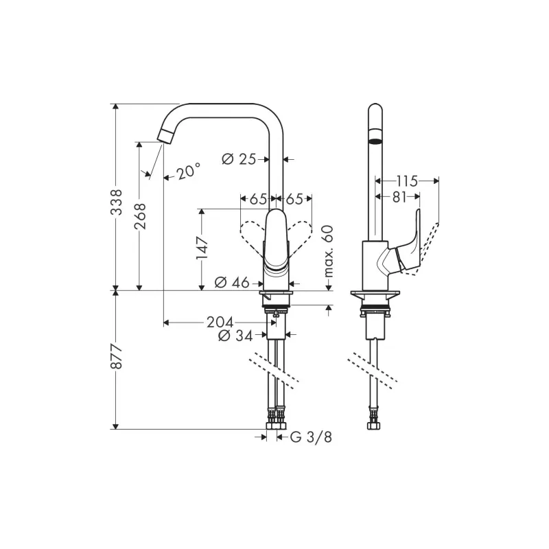 Βρύση κουζίνας Hansgrohe, Black (31820670)