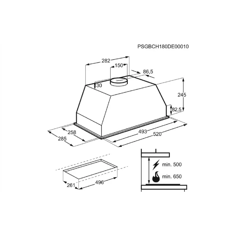 Extractor hood Electrolux, White (LFG525W)