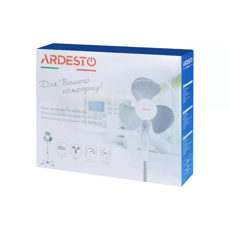 Ventilador de chão Ardesto, White (FN-1608CW)