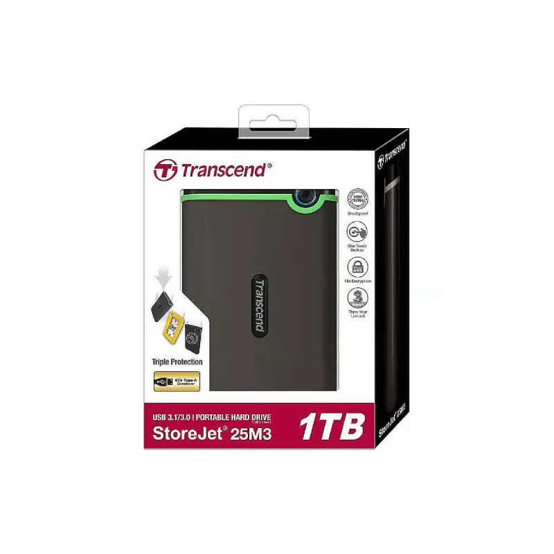 محرك أقراص USB Transcend 25M3, Gray (TS2TSJ25M3S)
