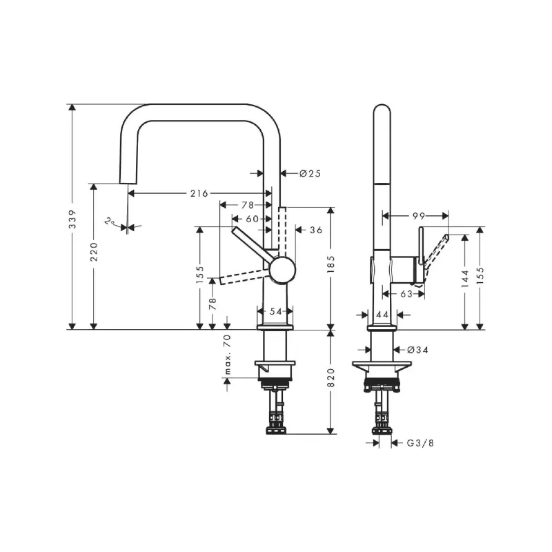 Кухненски кран Hansgrohe, Black (72806670)