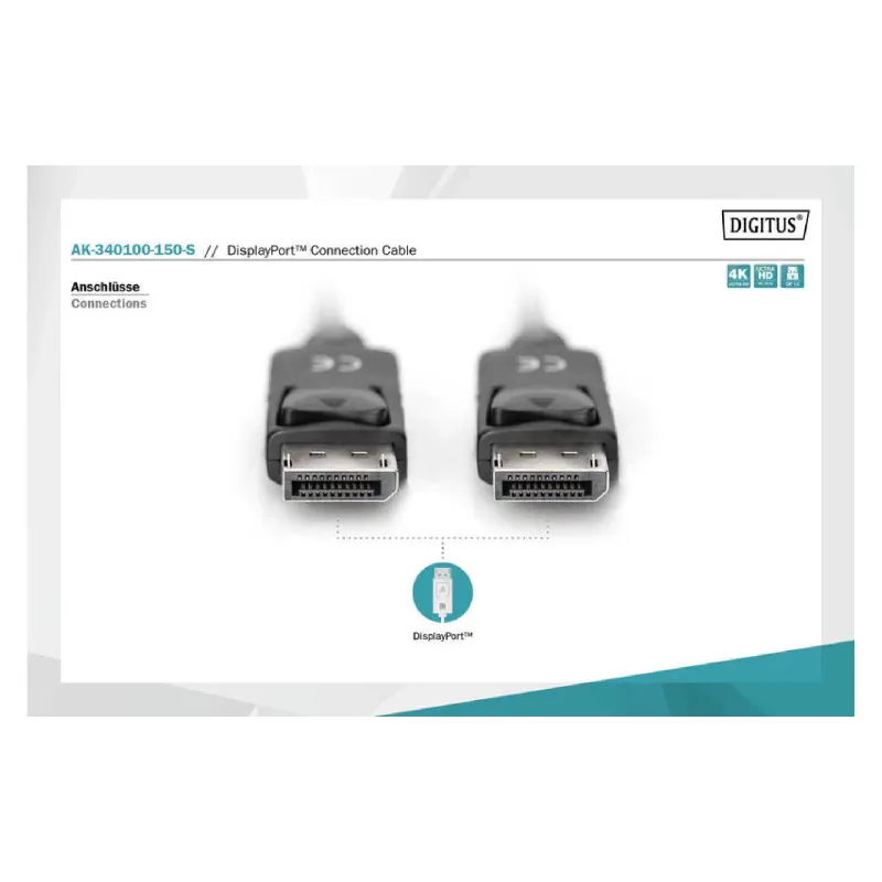 Кабель Digitus, Black (AK-340100-150-S)