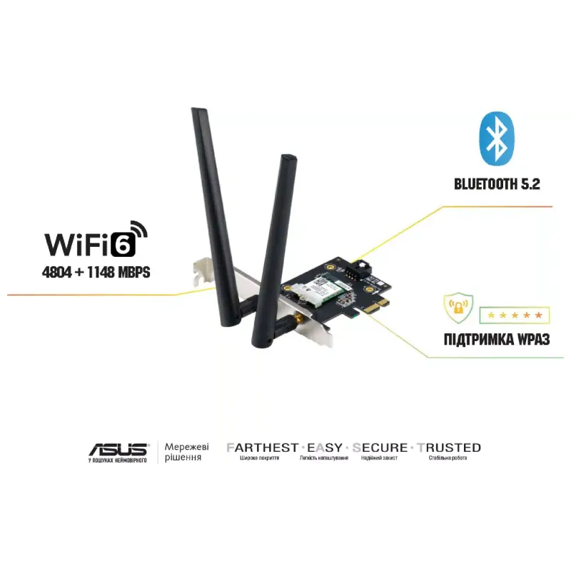 Wi-Fi адаптер Asus  PCE-AX1800 (90IG07A0-M00B00)