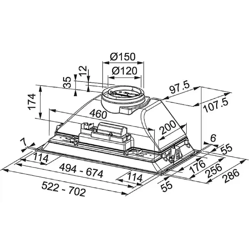 غطاء الشفاط Franke FBI 525 XS HCS (305.0599.509)
