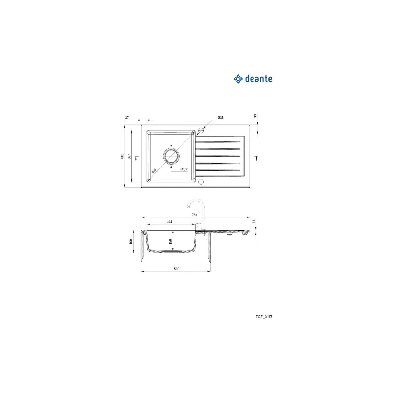 Νιπτήρας κουζίνας Deante (ZQZ_2113)