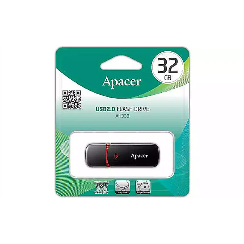 محرك أقراص USB Apacer AH333, Black (AP32GAH333B-1)