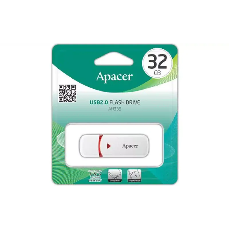 unidad USB Apacer AH333, White (AP32GAH333W-1)