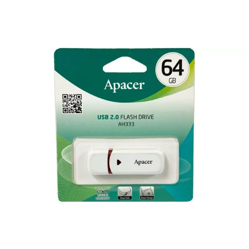 Накопитель USB Apacer 64Gb White AH333 (AP64GAH333W-1)
