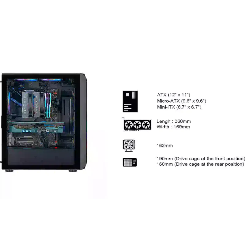 حالة الكمبيوتر SilverStone Fara, Black (SST-FA511Z-BG)