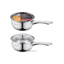 Ківш із кришкою Ardesto Gemini Gourmet Aosta (AR1912BS), 1200 мл, Stainless steel Ківш із кришкою Ardesto Gemini Gourmet Aosta (AR1912BS), 1200 мл, Stainless steel