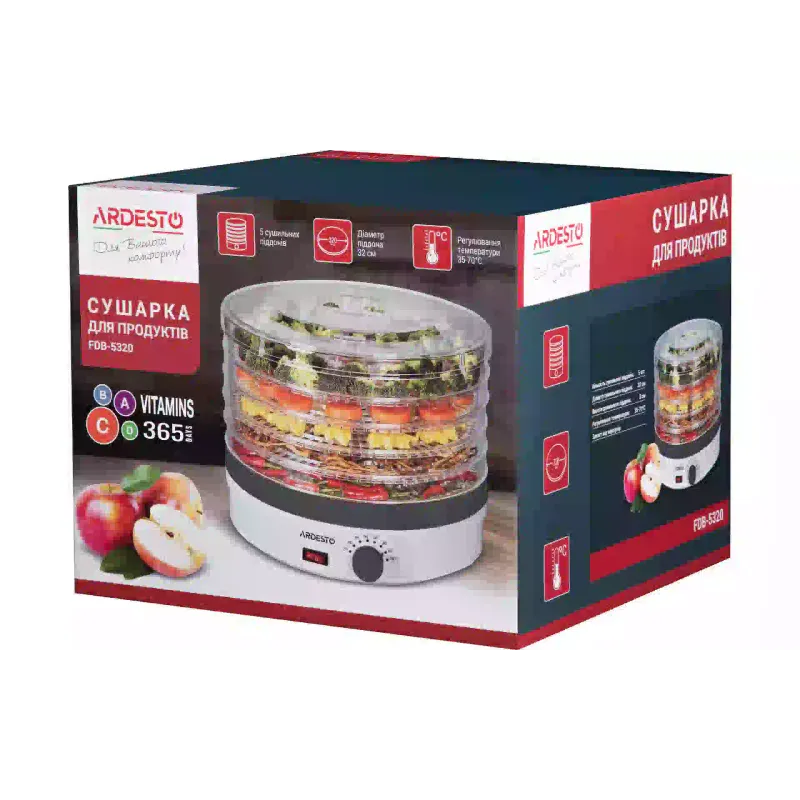 Sušilnik za zelenjavo in sadje Ardesto, White (FDB-5320)