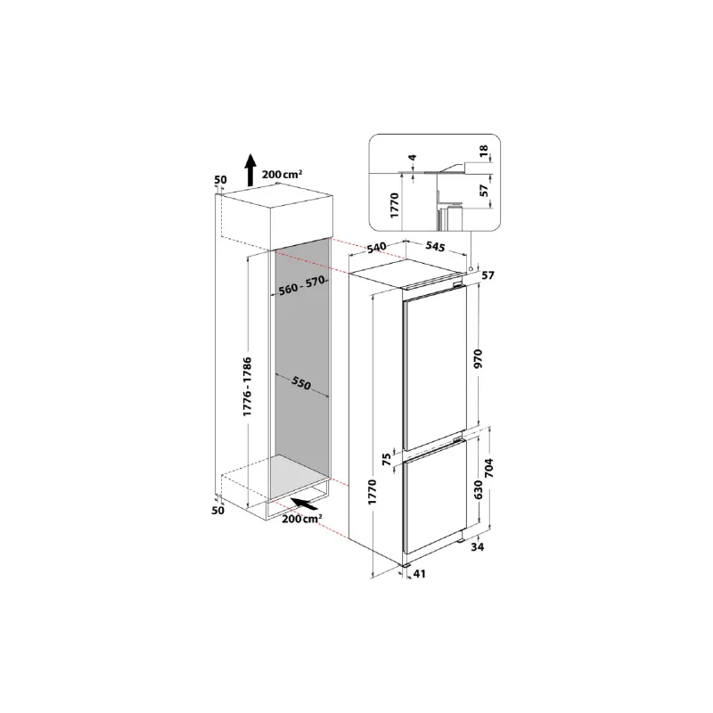 Beépített hűtőszekrény Whirlpool, White (WHC18T311)