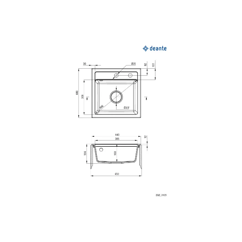 Кухонна мийка Deante, Black (ZQZ_N103)