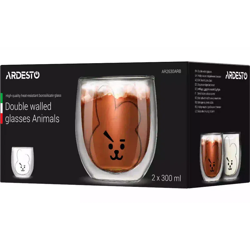 Csésze Ardesto Animals, Transparent (AR2630ARB)