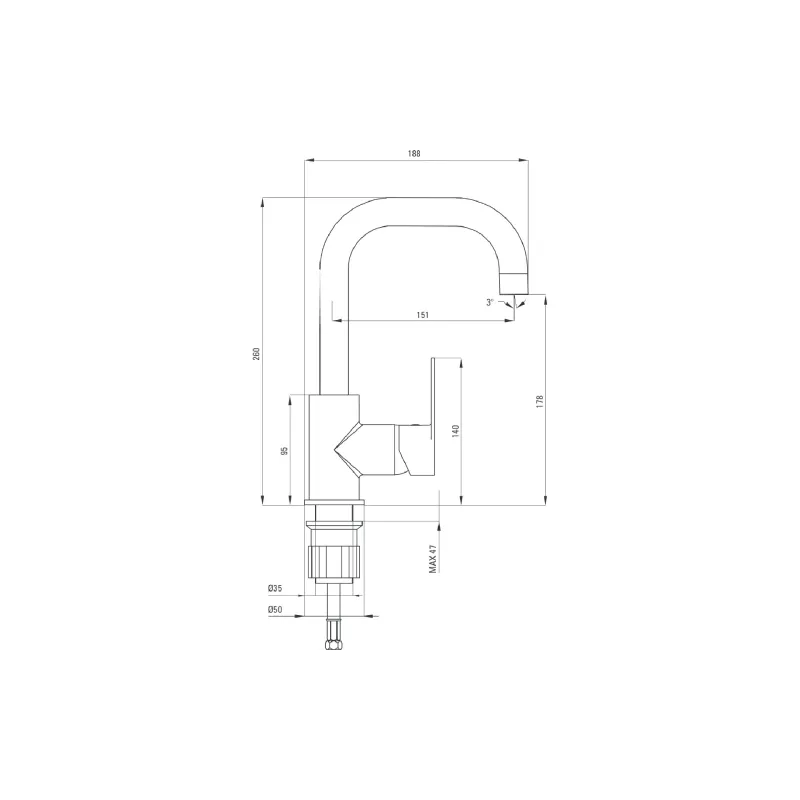 Sink mixer Deante Alpinia (BGA_024M)